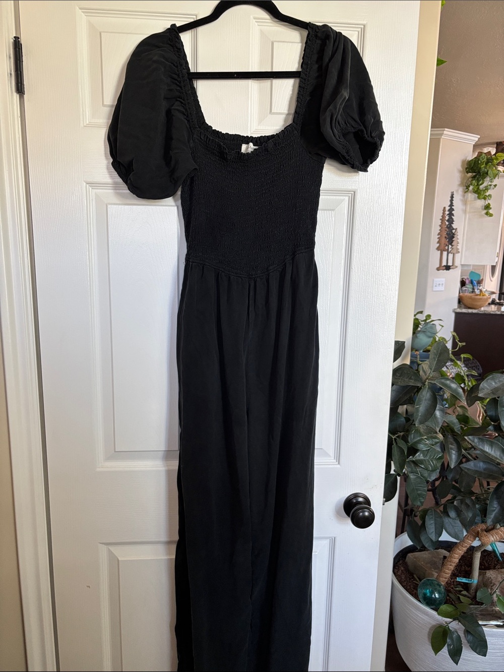 bohme Black Puff-Sleeve Jumpsuit